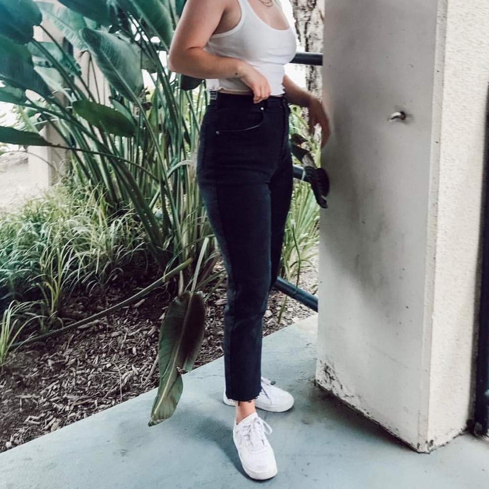 Black Vintage Straight Leg Denim